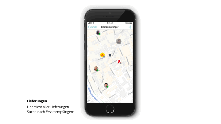 Select a delivery destination on the map